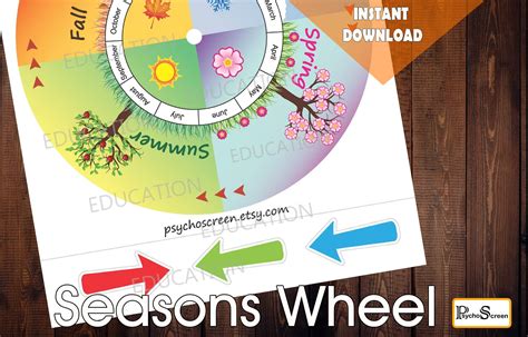 Seasons Wheel Calendar Season Circle Game Season Spinner Etsy