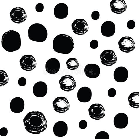 Multiple Hand Drawn Black Spots On White Background Stock Illustration
