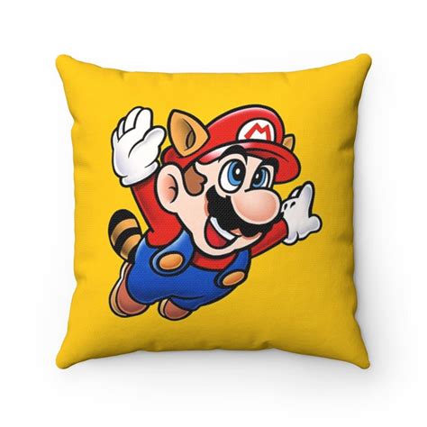 Super Mario 3 Throw Pillow Square Video And Arcade Game Spun Etsy