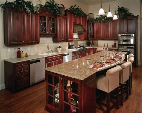 Lovely Farmhouse Kitchen Cherry Cabinets The Most Elegant As Well As Attractive Farm… Cherry