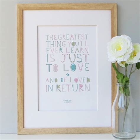 To Love And Be Loved In Return Personalised Print By Wink Design