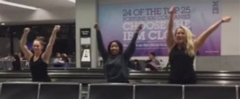 Girls Dancing In Sfo Airport Video Popsugar Celebrity