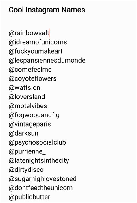 Cool Instagram Usernames Aesthetic Names For Instagram
