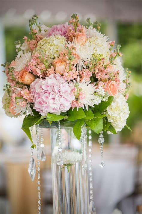 Centerpiece By Easley Designs Featuring Our Tall Clear Cylinder Vases