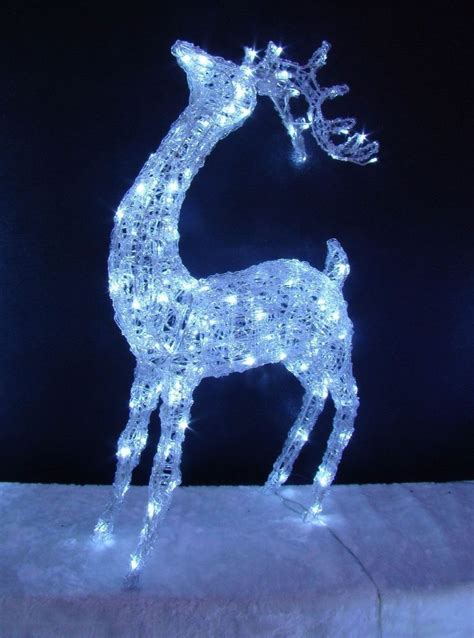 Led Acrylic Head Up Reindeer Standing Light Up Indoor Outdoor Christmas