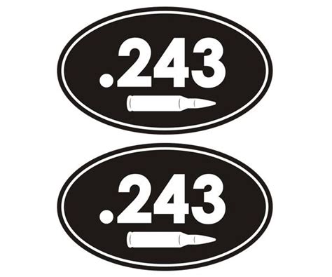 Find 243 Ammo Can Decal Set 3x18 Oval 243 Cal Rifle Vinyl Sticker