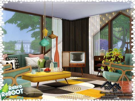 Sims 4 — Retro Reboot Rita Living Room By Marychabb — I Present A