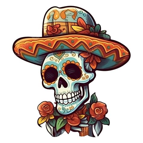 Patrón De Flor De Calavera Mexicana Del Día De Los Muertos Png México Día De Muertos Modelo