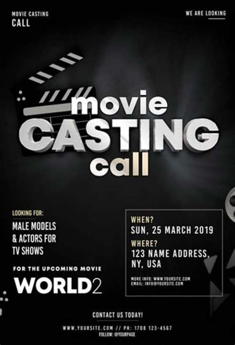 Casting Call Poster Template Free Aulaiestpdm Blog