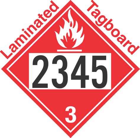 Flammable Class Un Tagboard Dot Placard