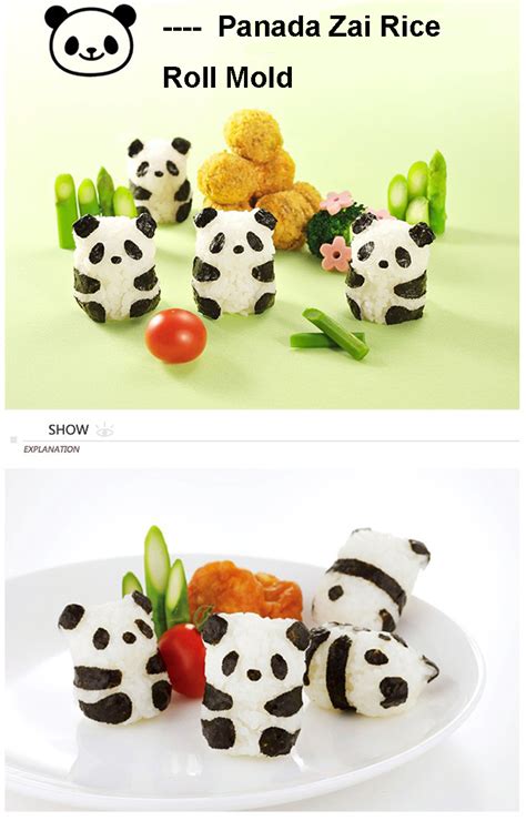 1 Set Panda Easy Onigiri Sushi Roll Maker Cutter Roller Rice Mold Mat
