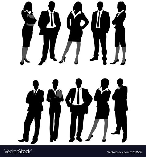Silhouettes Business People Royalty Free Vector Image