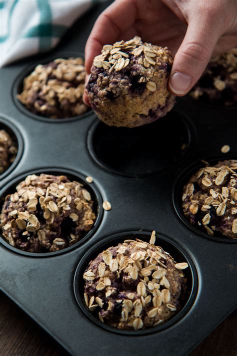 Blueberry Oat Breakfast Muffins Gluten Free Vegan Refined Sugar Free