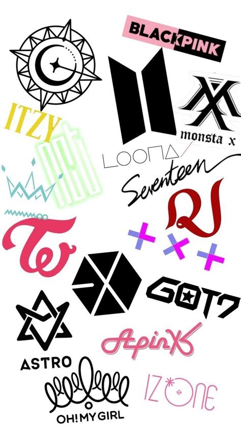These Are The Logo Of The Groups Oh My Girl Iz One Astro Apink Git7 Exo Twice Txt Nct