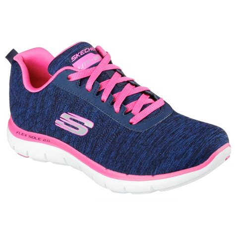 Skechers Womens Flex Appeal 20 Navypink Trainers 12753