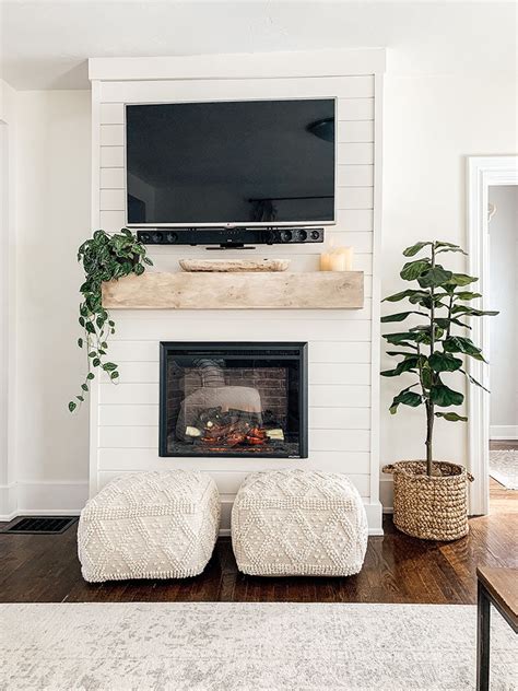 Decorating Ideas For Fireplace Mantel With Tv Above Thompson Stions