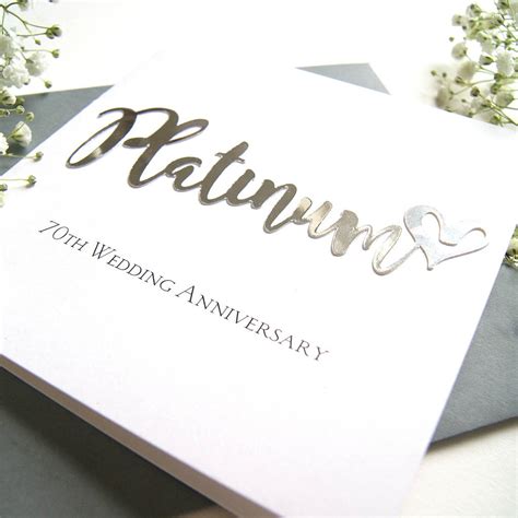 For this milestone anniversary, same old, same old just won't do. 70th Platinum Wedding Anniversary Card By The Hummingbird Card Company | notonthehighstreet.com