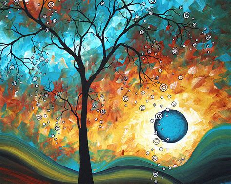 Aqua Burn By Madart Painting By Megan Duncanson