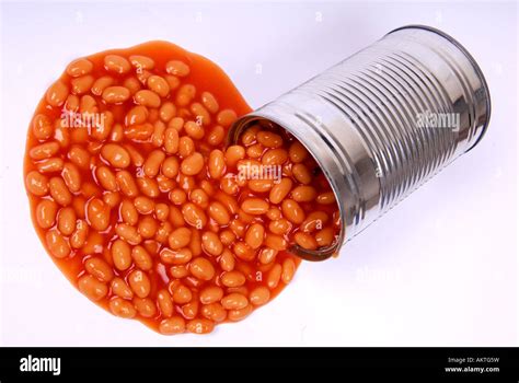 Open Tin Can Of Beans Stock Photo Alamy