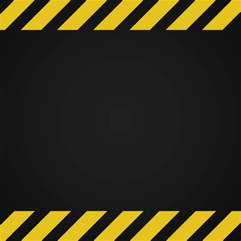 Black And Yellow Warning Background Caution Sign For Construction