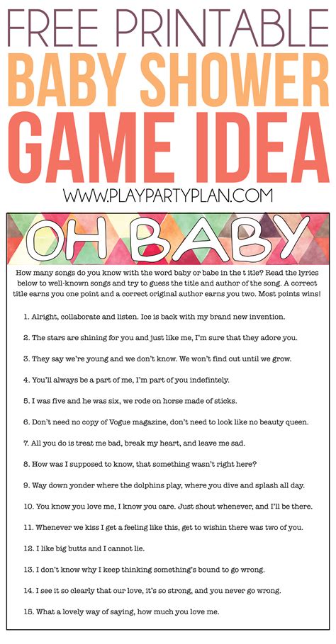 Baby Shower Games Printables