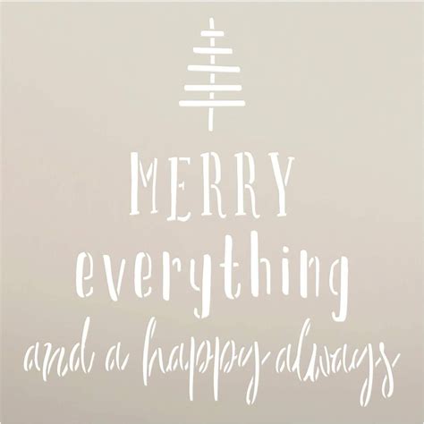 Merry Everything And Happy Always Stencil By Studior12 Diy Etsy