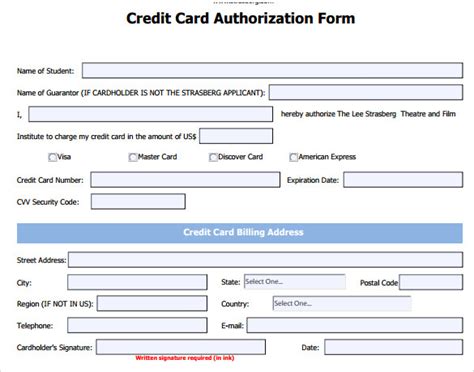 Similar to the simple credit card authorization template provided above, this authorization form includes essential headings like cardholder information and credit card information. FREE 7+ Credit Card Authorization Forms in PDF