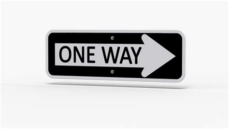 One Way Street Sign 3d Model 19 Fbx Obj Unknown Max Free3d