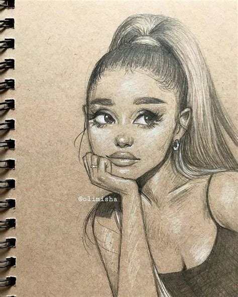 Ariana Grande Pastel Pencil Drawing Original Fan Art A3 Agrohort