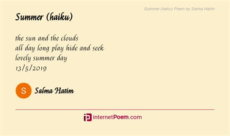 Summer Haiku Poem By Salma Hatim