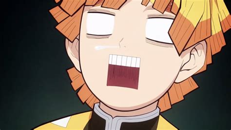An Anime Character With Red Hair Has His Eyes Closed And Mouth Wide