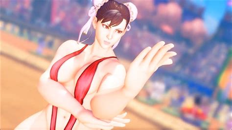 Sexy Thicc Chun Li In Red Micro Bikini Vs V Swimwear Blue Cammy Street Fighter 5 Pc Mods Youtube