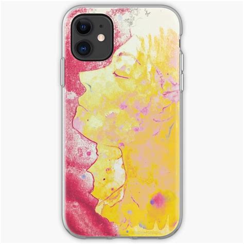 An Abstract Painting With Yellow And Pink Colors Iphone Case Skin