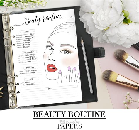 Printable BEAUTY ROUTINE TRACKER insert for your Personal A5 | Etsy in