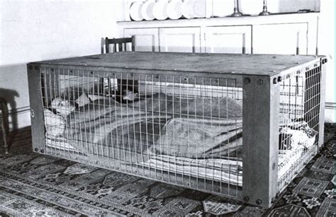 morrison indoor air raid shelter eating with a body in a cage below air raid shelter