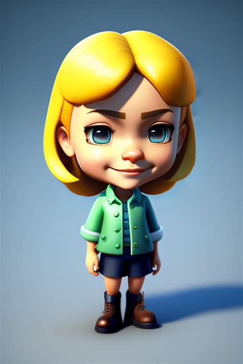 Lexica Cute Blonde 3d Game Character Smiling And Brown Eyes Closed