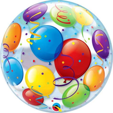 Greetings House 22 Multi Coloured Balloons Bubble Qualatex