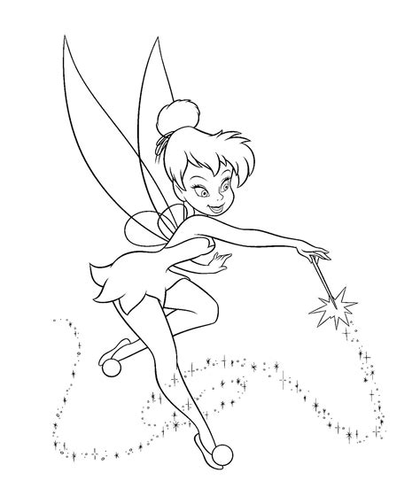 Tinkerbell Coloring Pages Girls Bell Tinker Tattoo Print Idea Printable