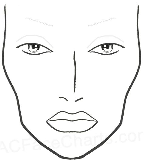 Circumstantial Blank Face Chart To Print Face Templates For Makeup Mac