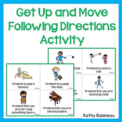 Get Up And Move Following Directions Activity In 2020 Following