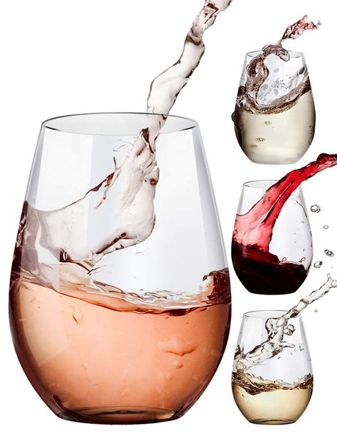 Stemless Wine Glasses 20 Oz Drinking Glasses Set Of 4
