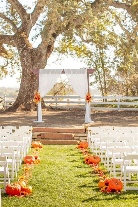 outdoor fall wedding ceremony decoration ideas - EmmaLovesWeddings