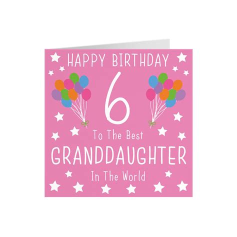 Granddaughter 6th Birthday Card Happy Birthday 6 To The Etsy