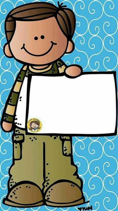 A Cartoon Boy Holding A Sign In His Hands