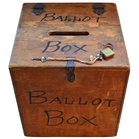 Ballot Box Hand Made Of Wood With Padlock And Key At 1stdibs