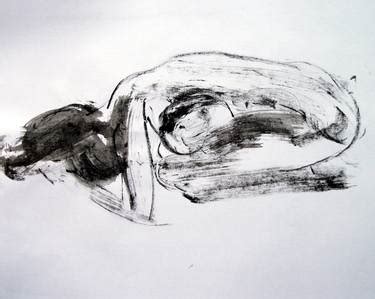 Scribble Drawing Female Nude Lying Down Digital Prints Art
