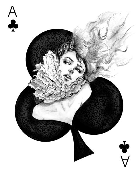 Connie Lim Ace Clover Art And Illustration Art Illustrations Tatto Skull Playing Cards Art