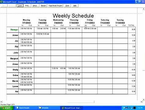 6 Employee Schedule Excel Template Excel Templates Excel Templates