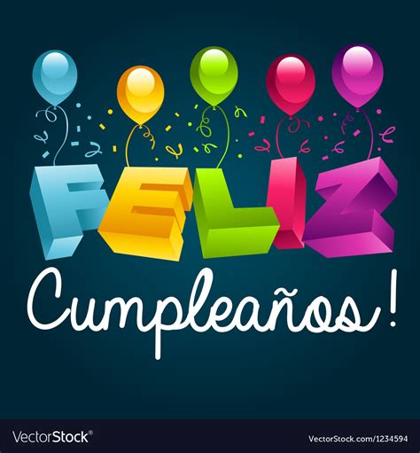 Happy Birthday In Spanish Royalty Free Vector Image