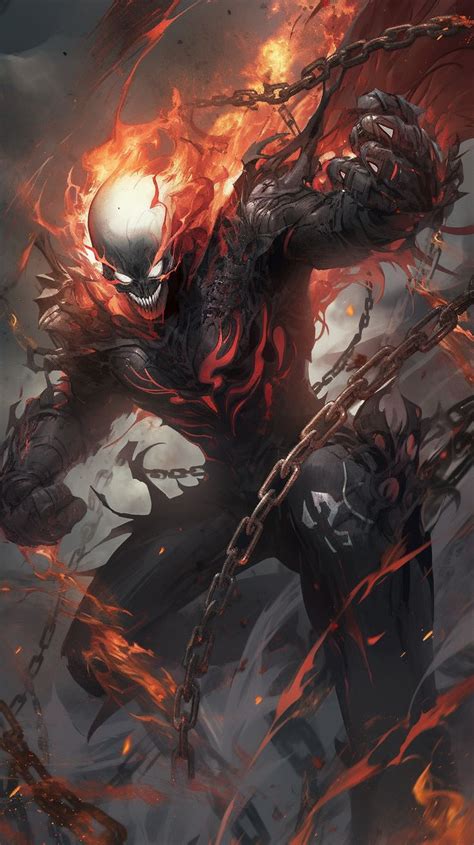 A Demonic Demon With Fire And Flames In His Hands